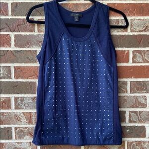 J. Crew Navy Tank Top with Silver Studs